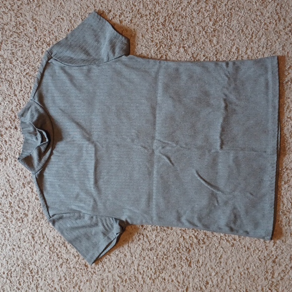 Grey Short Sleeve Mock Neck
